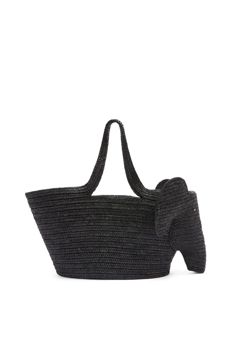 LOEWE Elephant Basket bag in raffia Black