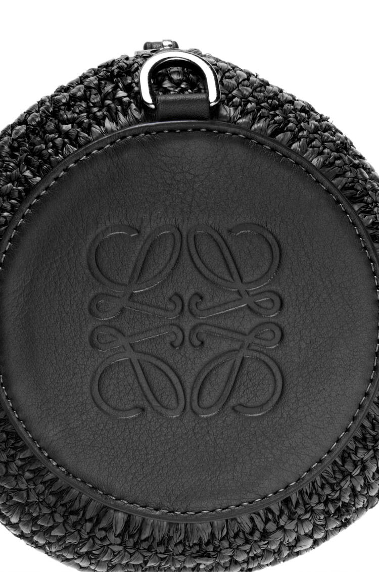 LOEWE Bracelet pouch in raffia and calfskin Black/Black pdp_rd