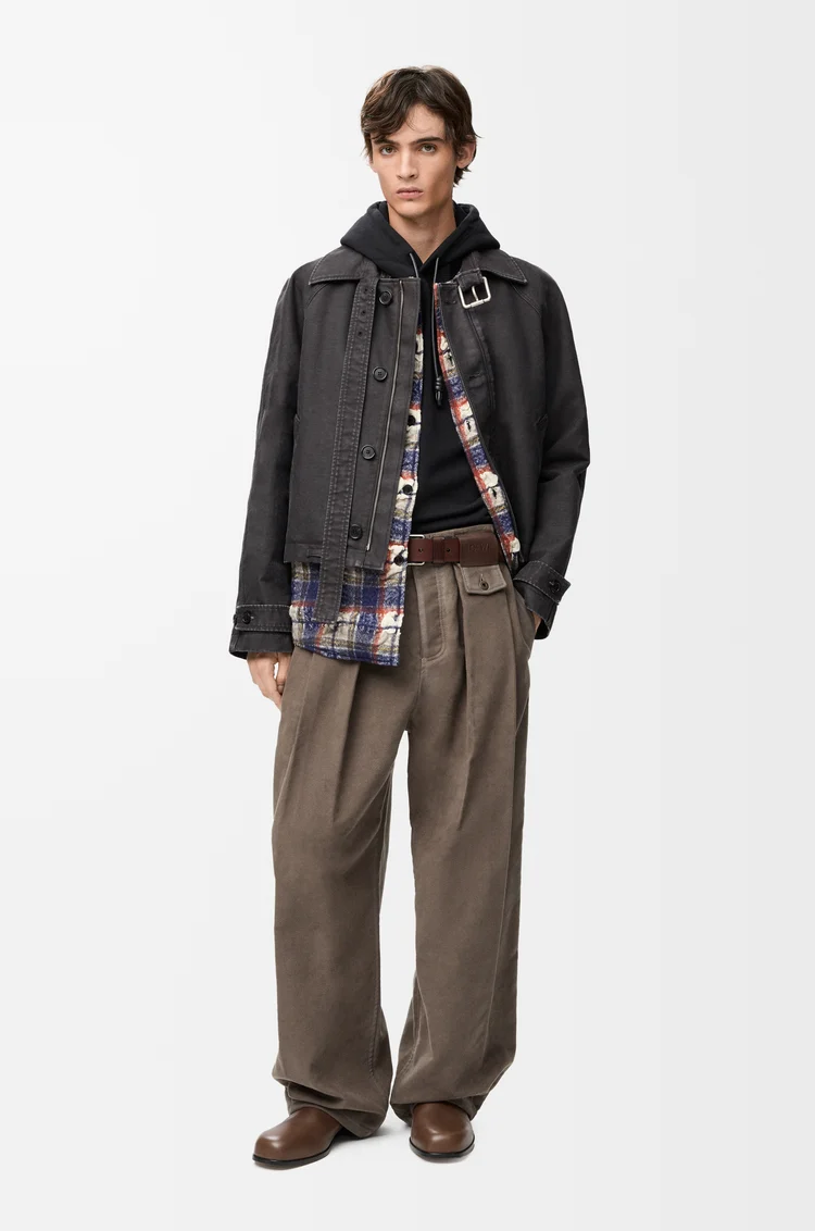 LOEWE Belted jacket in cotton Anthracite