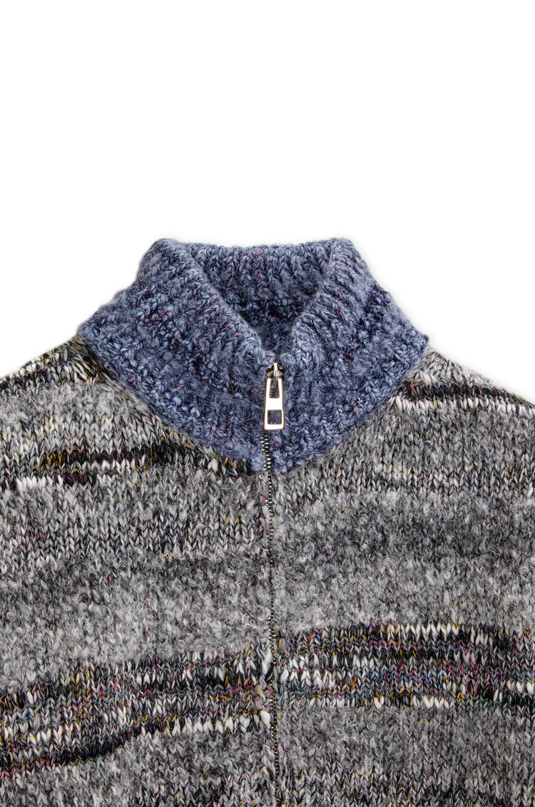 LOEWE Zipped cardigan in wool Grey Multitone