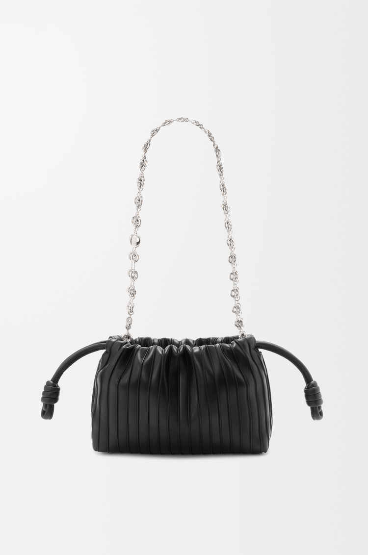 LOEWE 미니 플라멩코 플리츠 펄스 - 나파 램스킨 블랙