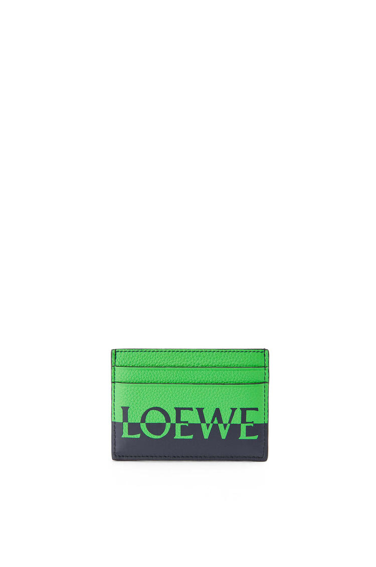 LOEWE Signature plain cardholder in calfskin Apple Green/Deep Navy