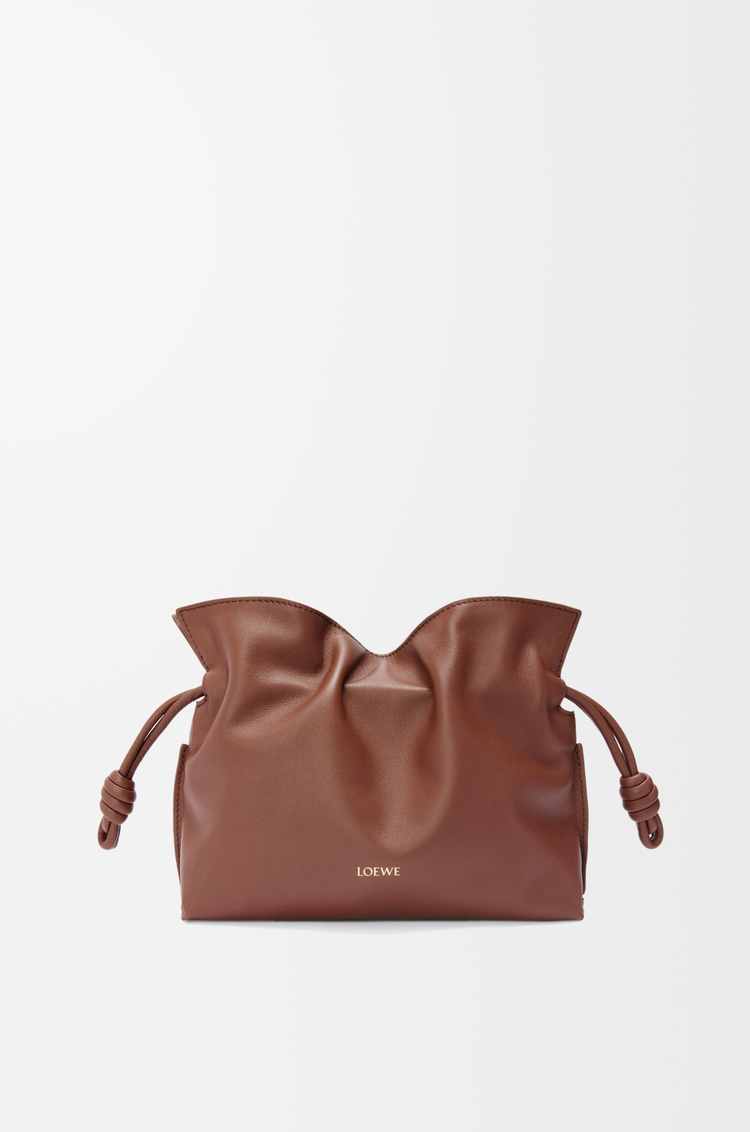 LOEWE Hamster mini Flamenco clutch in nappa calfskin Havana