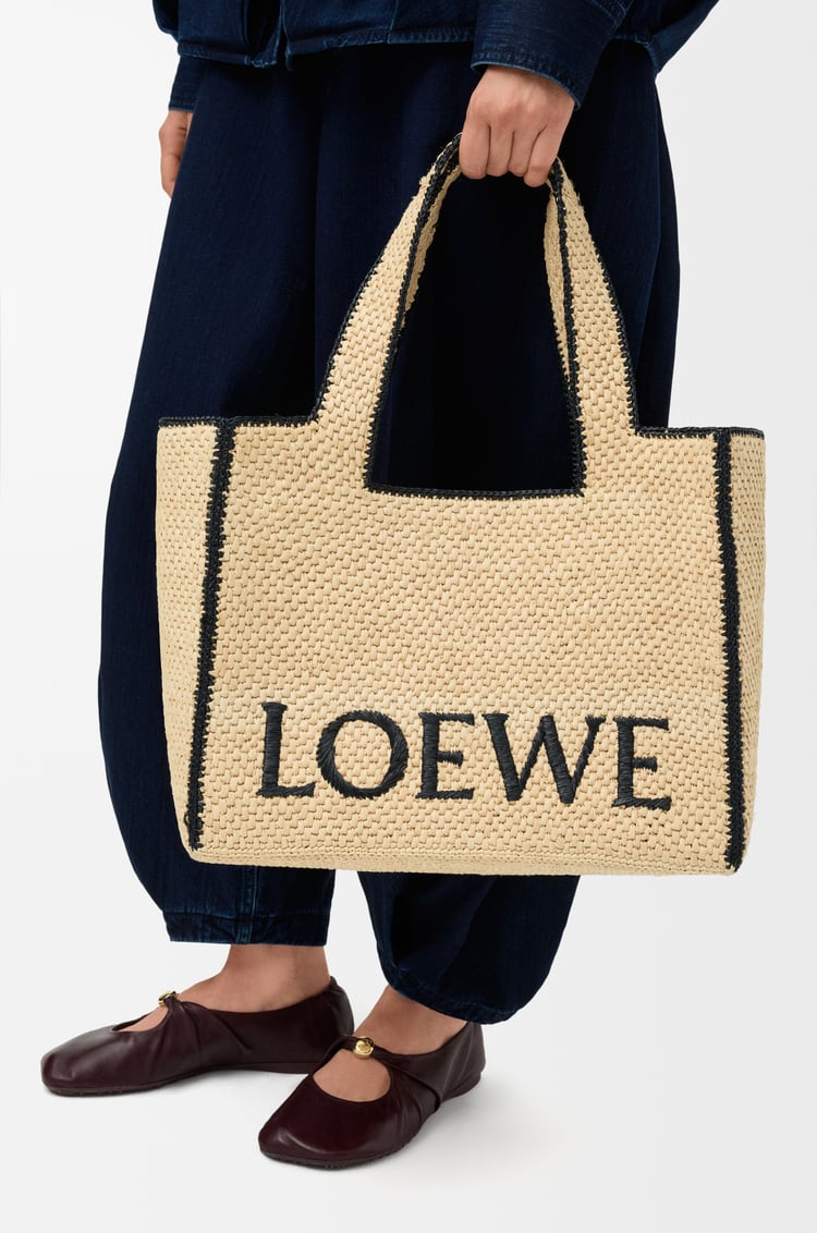LOEWE Bolso LOEWE Font Tote grande en rafia Natural