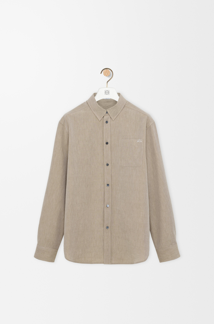 LOEWE Shirt in wool and cotton Beige