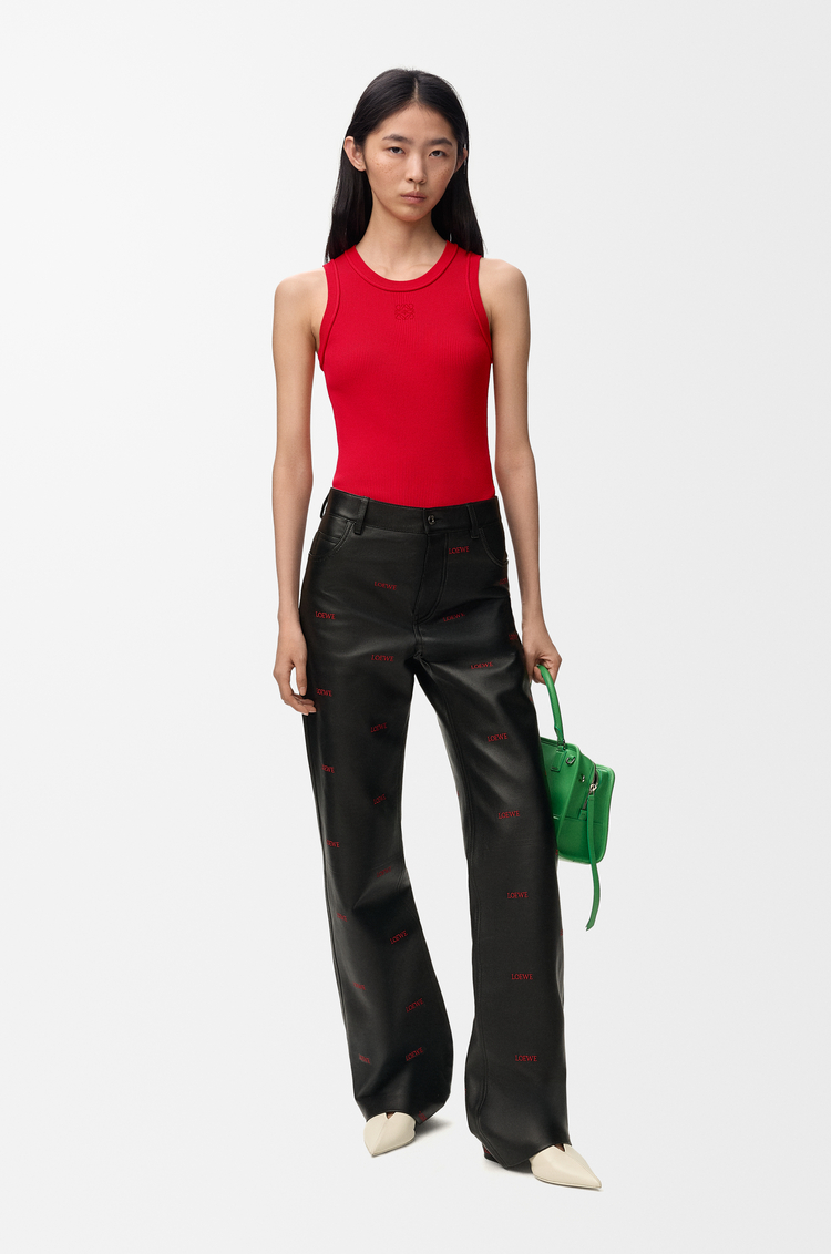 LOEWE 彈性嫘縈 Anagram 無袖上衣 紅色