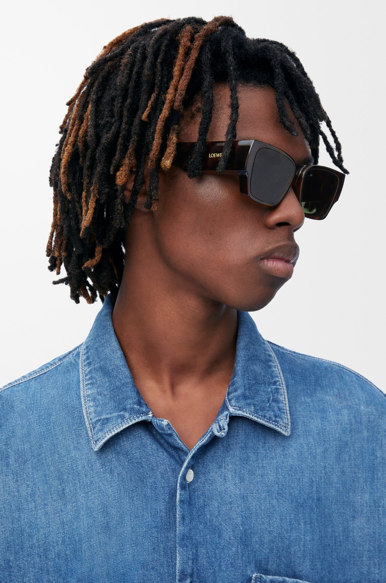 LOEWE Front lenses square sunglasses Havana