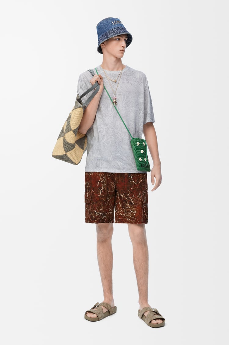 LOEWE Pantalón corto cargo en denim Marron Oscuro/Blanco