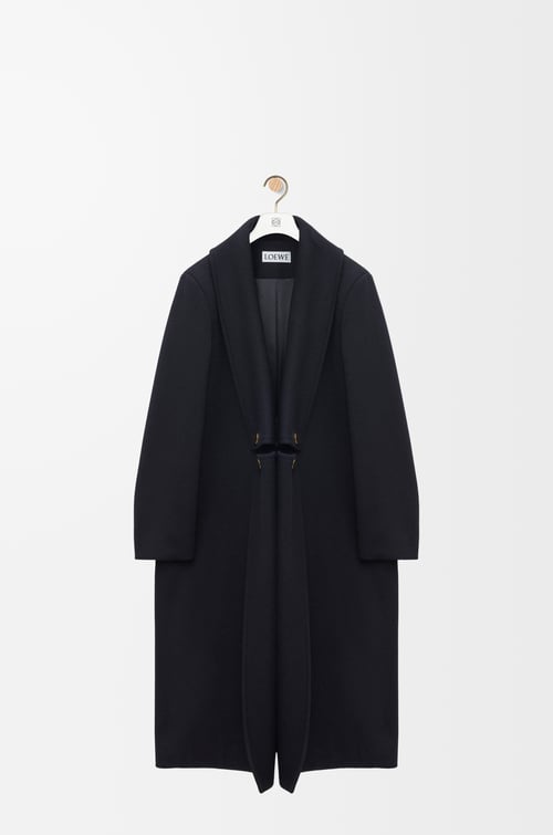 LOEWE Coat in wool and cashmere Dark Navy