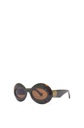 LOEWE Oversized oval sunglasses in acetate Kakhi/Havana