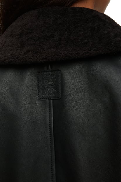 LOEWE Cropped jacket in nappa lambskin 黑色 plp_rd