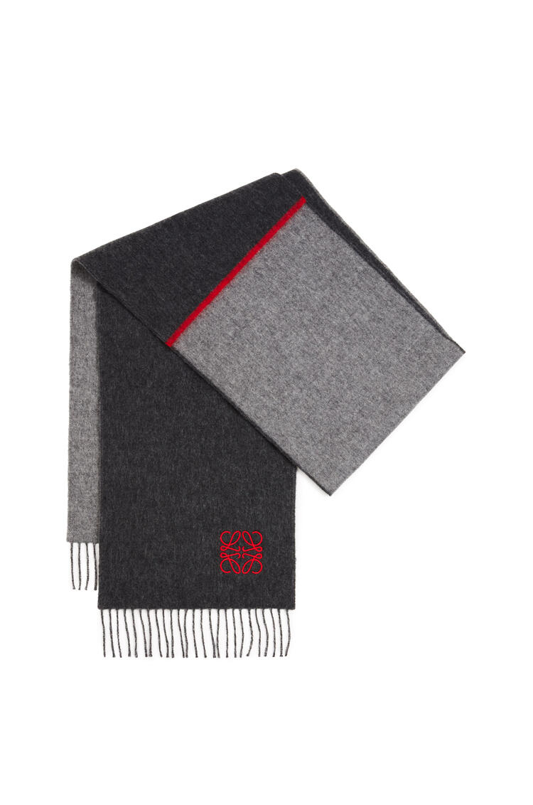 LOEWE Window scarf in wool and cashmere Grey/Black