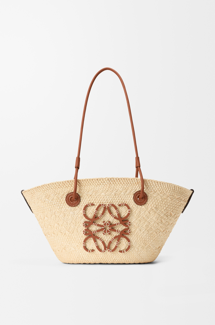 LOEWE アナグラム バスケットバッグ スモール（イラカヤシ&カーフ） ナチュラル/タン