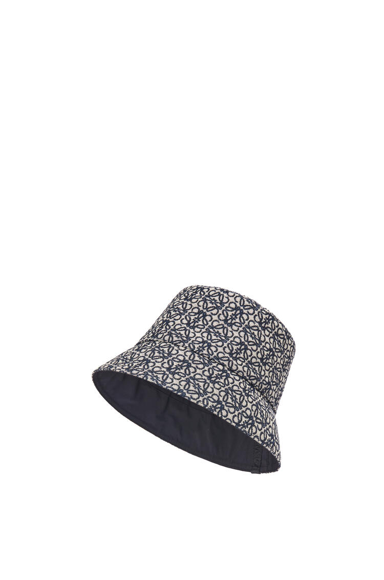 LOEWE Reversible bucket hat in Anagram jacquard and nylon Navy/Black