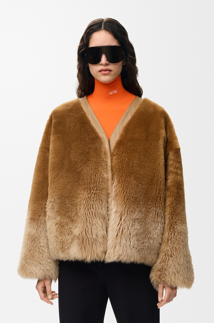 LOEWE Cárdigan en lana de oveja Camel
