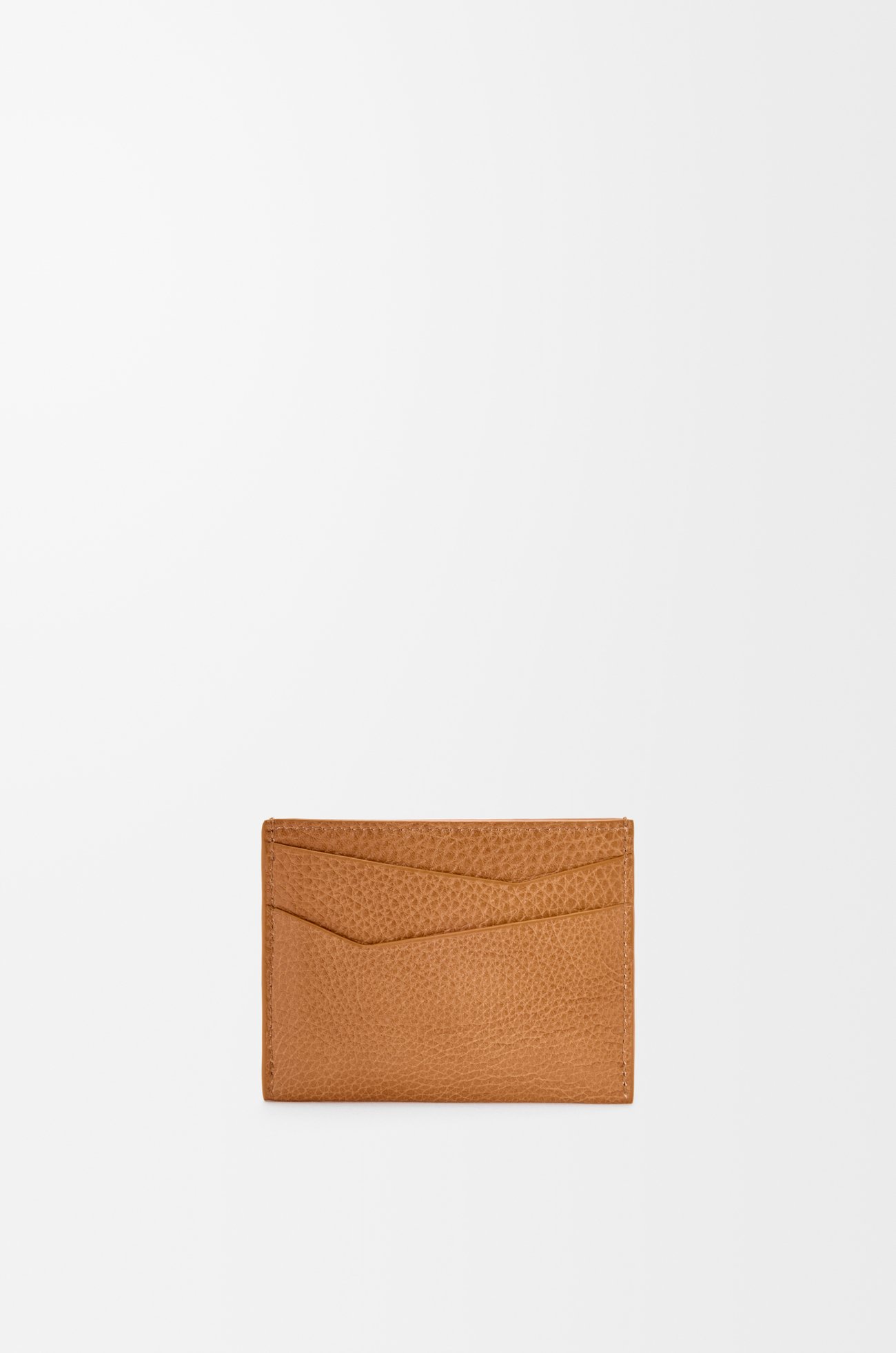 LOEWE Puzzle plain cardholder in supple grained calfskin Light Canyon Brown