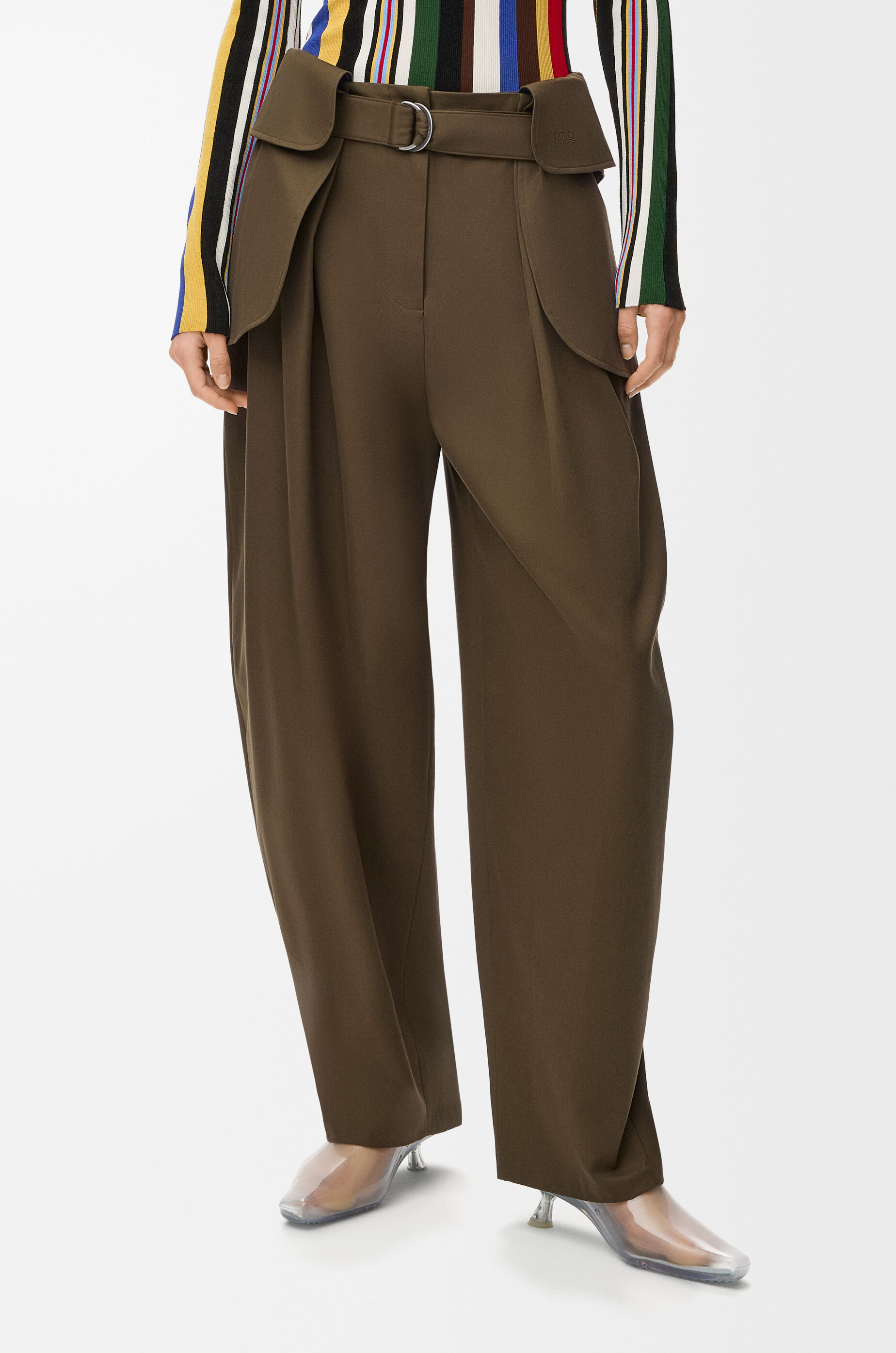 カーゴ トラウザーズ（コットン&シルク） グリーン - LOEWE Japan