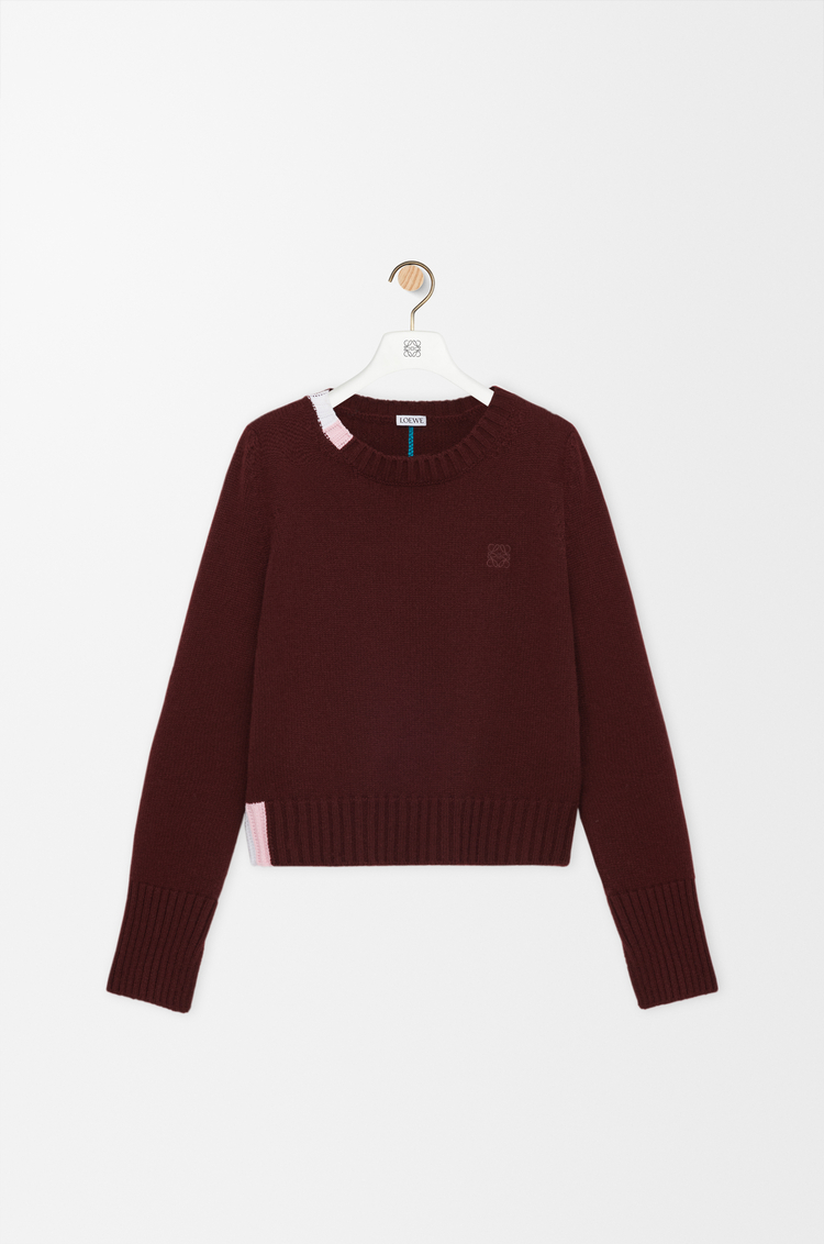 LOEWE Jersey en cashmere Burdeos/Multicolor