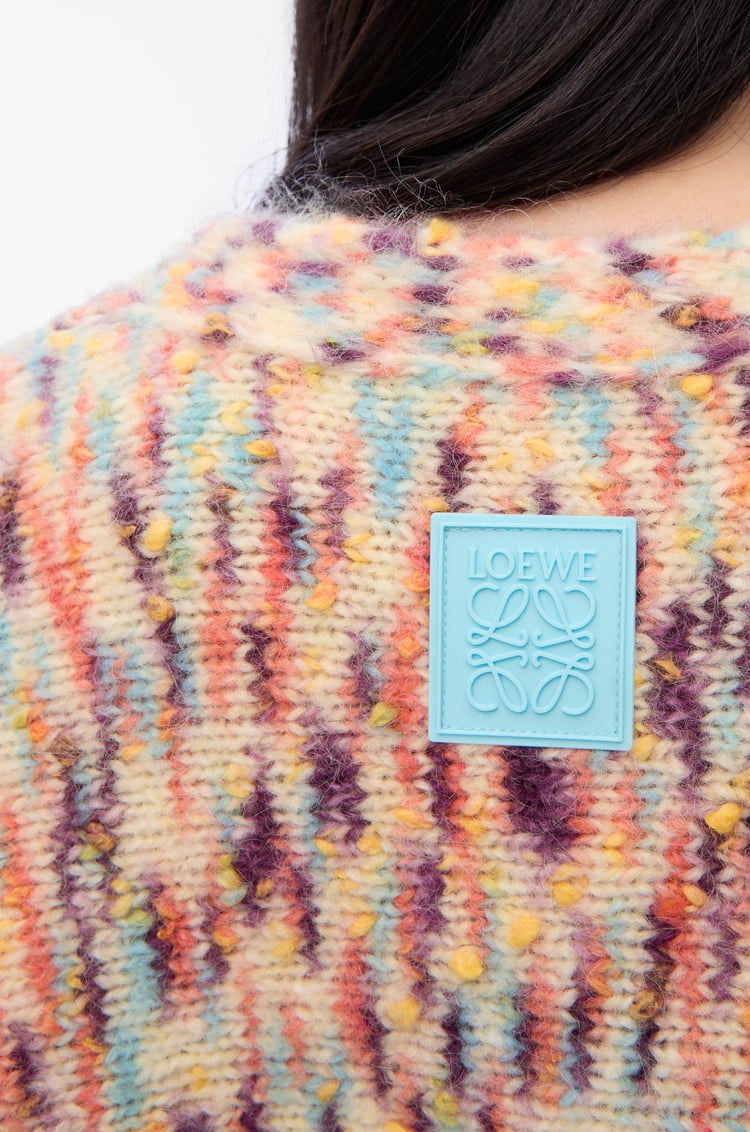 LOEWE Cardigan in wool and mohair blend Blue/Multicolor