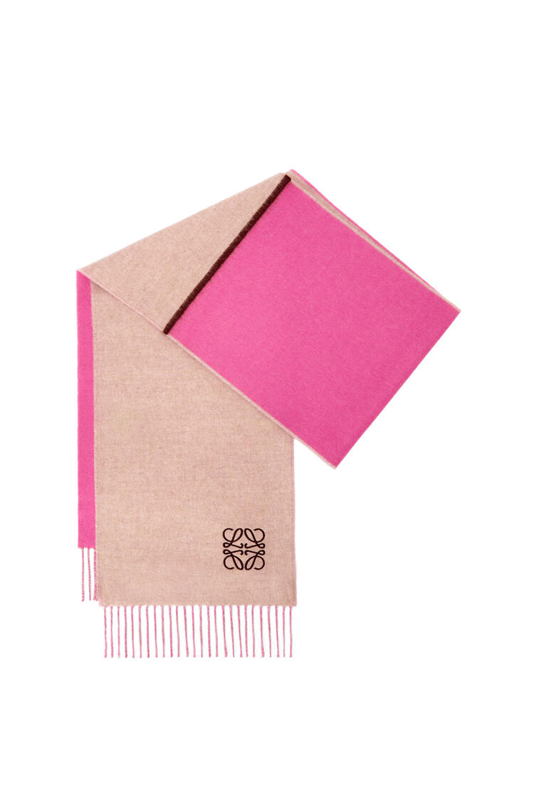 LOEWE Window scarf in wool and cashmere Pink/Beige