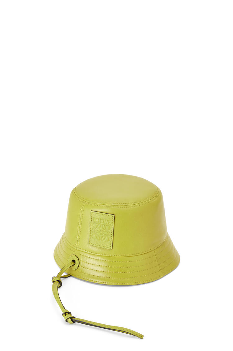 LOEWE Bucket strap hat in nappa calfskin Lime Yellow