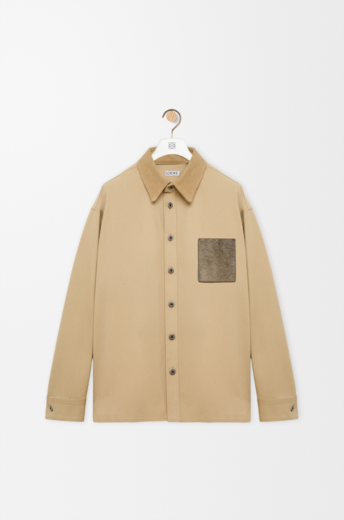 LOEWE Overshirt in cotton canvas Beige