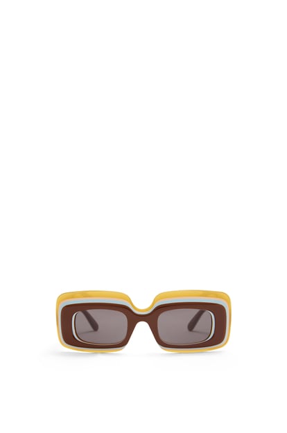 LOEWE Multilayer Rectangular sunglasses in acetate Brown/Multicolor