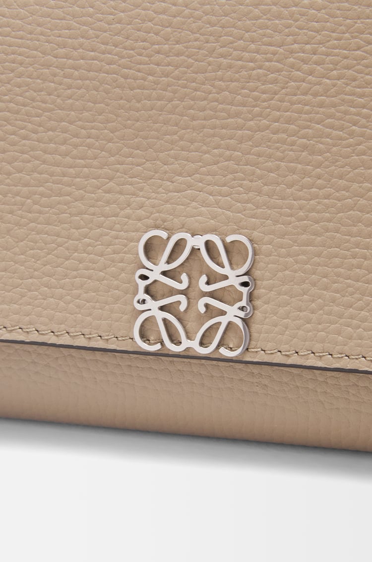 LOEWE Anagram continental wallet in pebble grain calfskin Sand