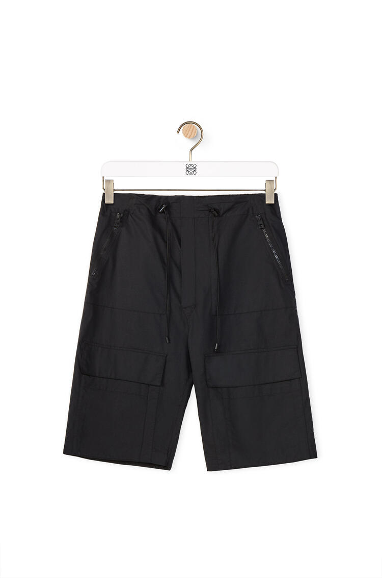 LOEWE Utility cargo bermuda shorts in cotton Black