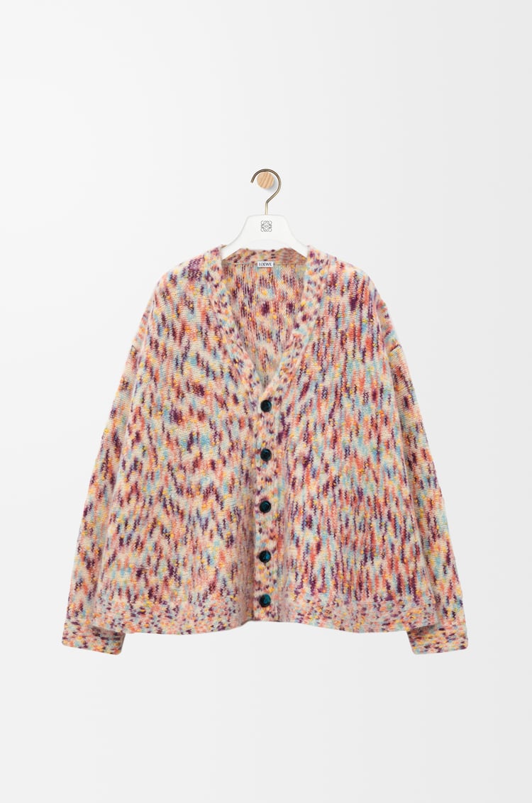 LOEWE Cardigan in wool and mohair blend Blue/Multicolor