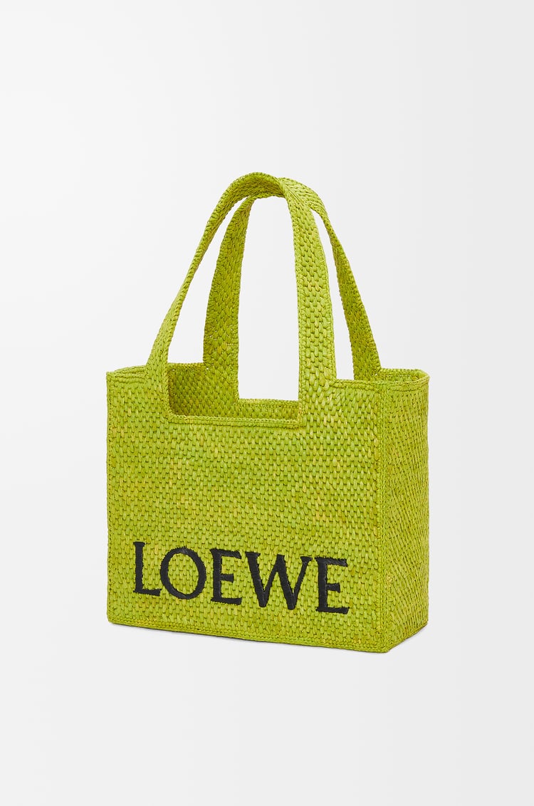 LOEWE Medium LOEWE Font tote in raffia Meadow Green