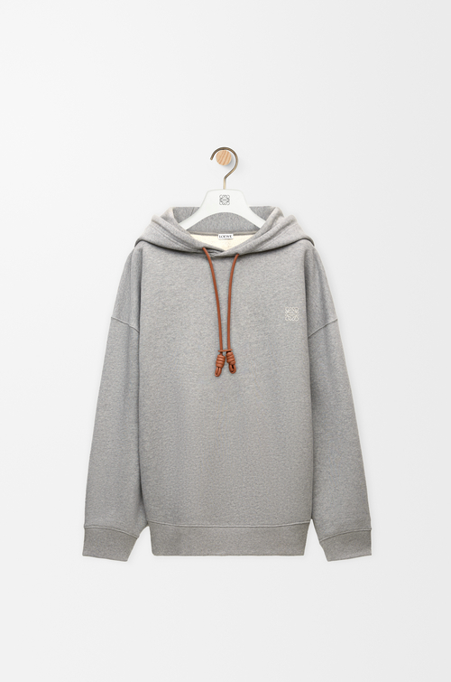 LOEWE Relaxed fit hoodie in cotton Grey Melange