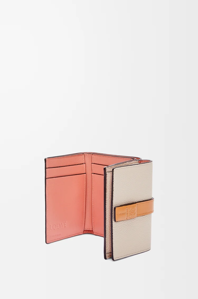 LOEWE Trifold wallet in soft grained calfskin Light Oat/Honey