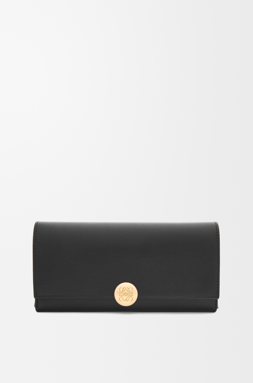 Pebble continental wallet in shiny nappa calfskin