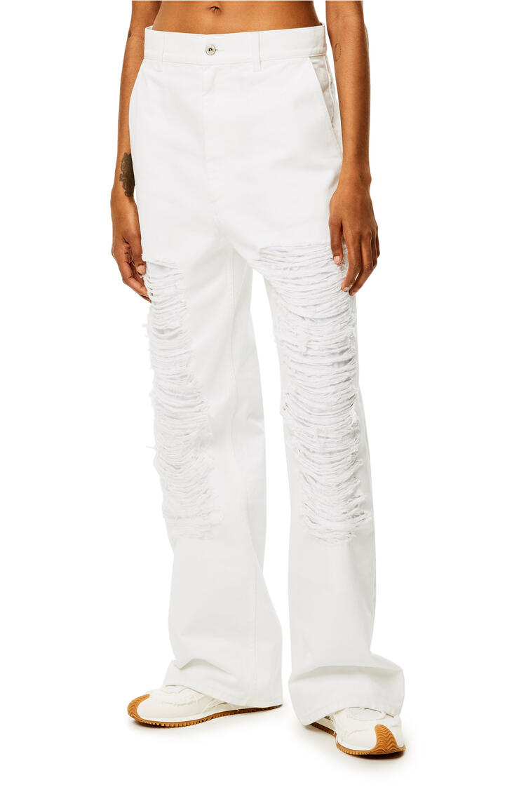 LOEWE Ripped baggy jeans in denim White