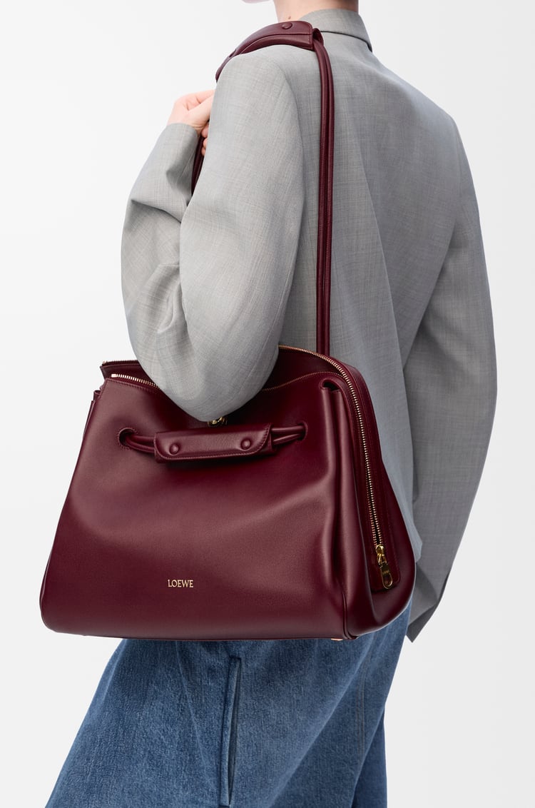 LOEWE Large Madrid bag in supple calfskin Dark Burgundy