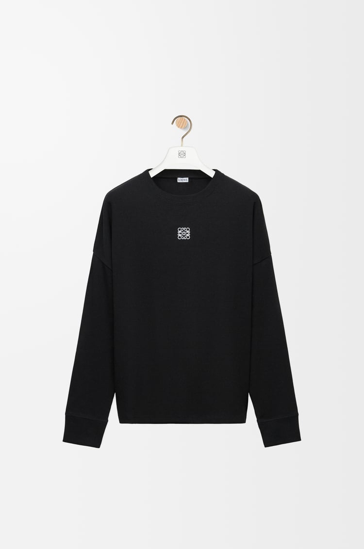 LOEWE Camiseta de manga larga de corte oversize en algodón Negro