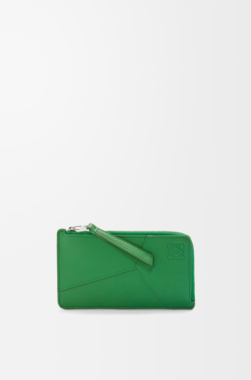 LOEWE 經典小牛皮長版 Puzzle 硬幣卡夾 熱帶綠
