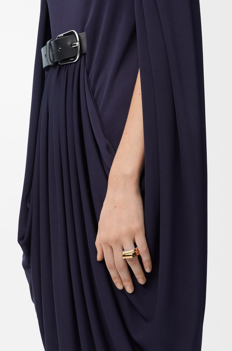 LOEWE Stacked pivot ring in sterling silver and enamel Gold/White/Blue