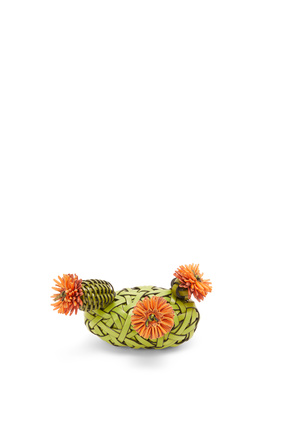 LOEWE Cactus paperweight in stone and calfskin Light Green