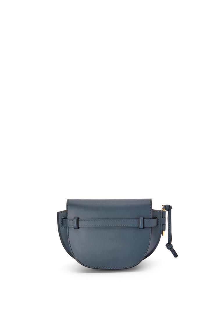 LOEWE Mini Gate Dual bag in soft calfskin and jacquard Onyx Blue