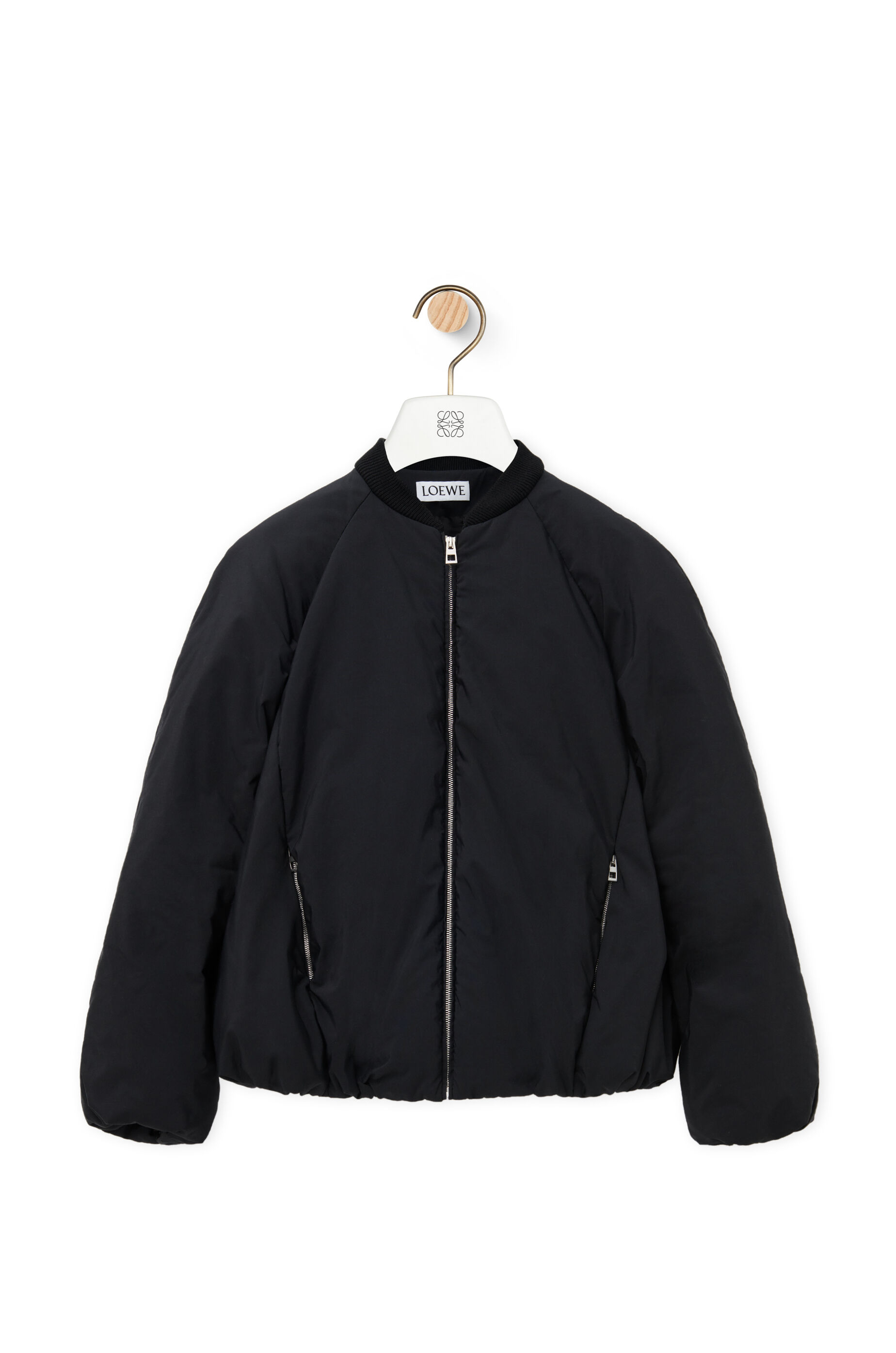 Padded black bomber jacket shop