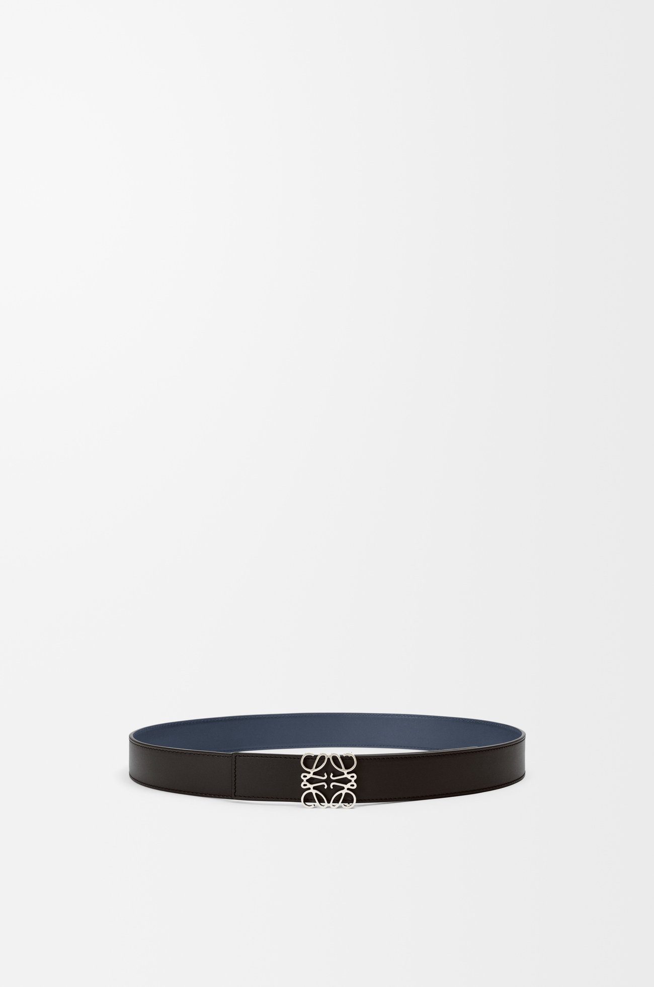 LOEWE Reversible Anagram belt in smooth calfskin Ocean/Black/Palladium