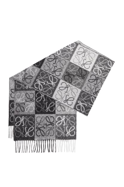 LOEWE Scarf in wool and cashmere Black/White plp_rd