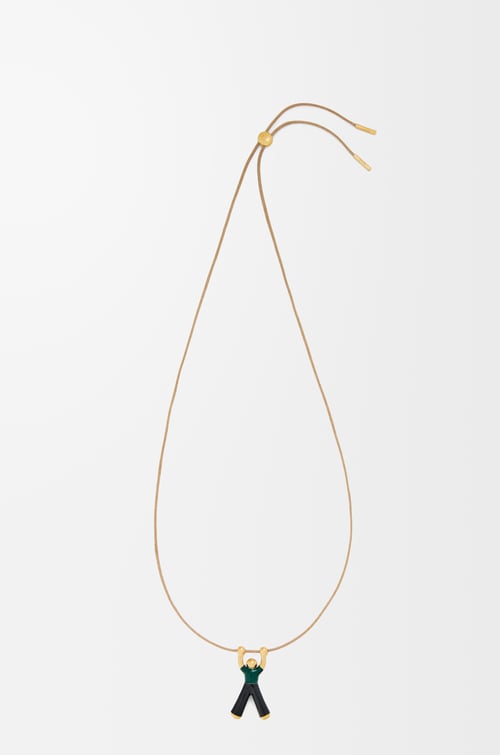 LOEWE Hanging Acrobat pendant in sterling silver Gold/Black plp_rd