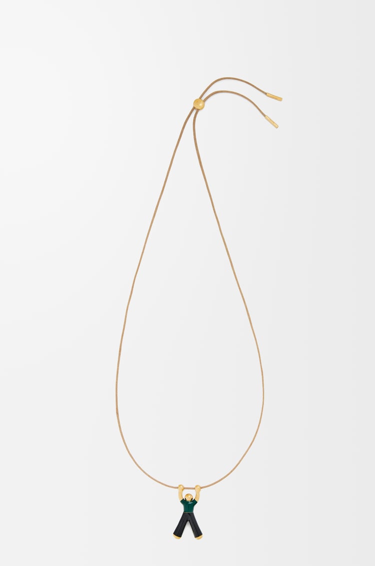 LOEWE Hanging Acrobat pendant in sterling silver Gold/Black