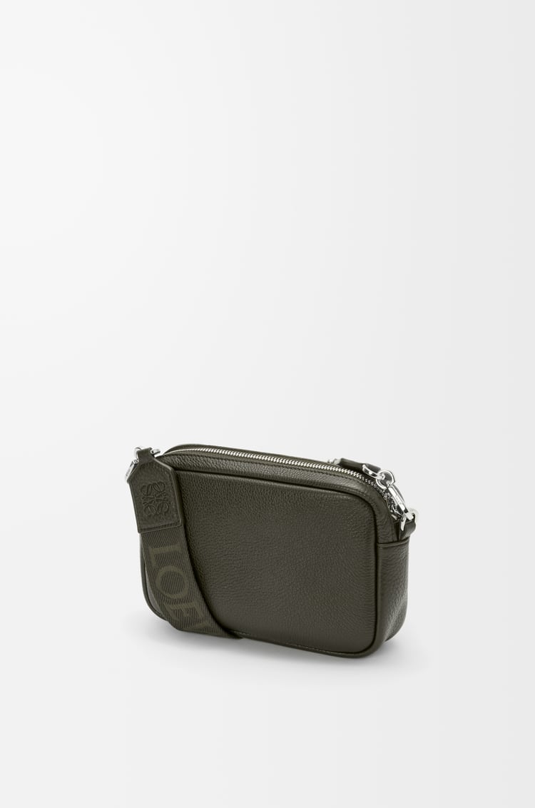 LOEWE Small Pebble messenger bag in supple grained calfskin Dark Khaki