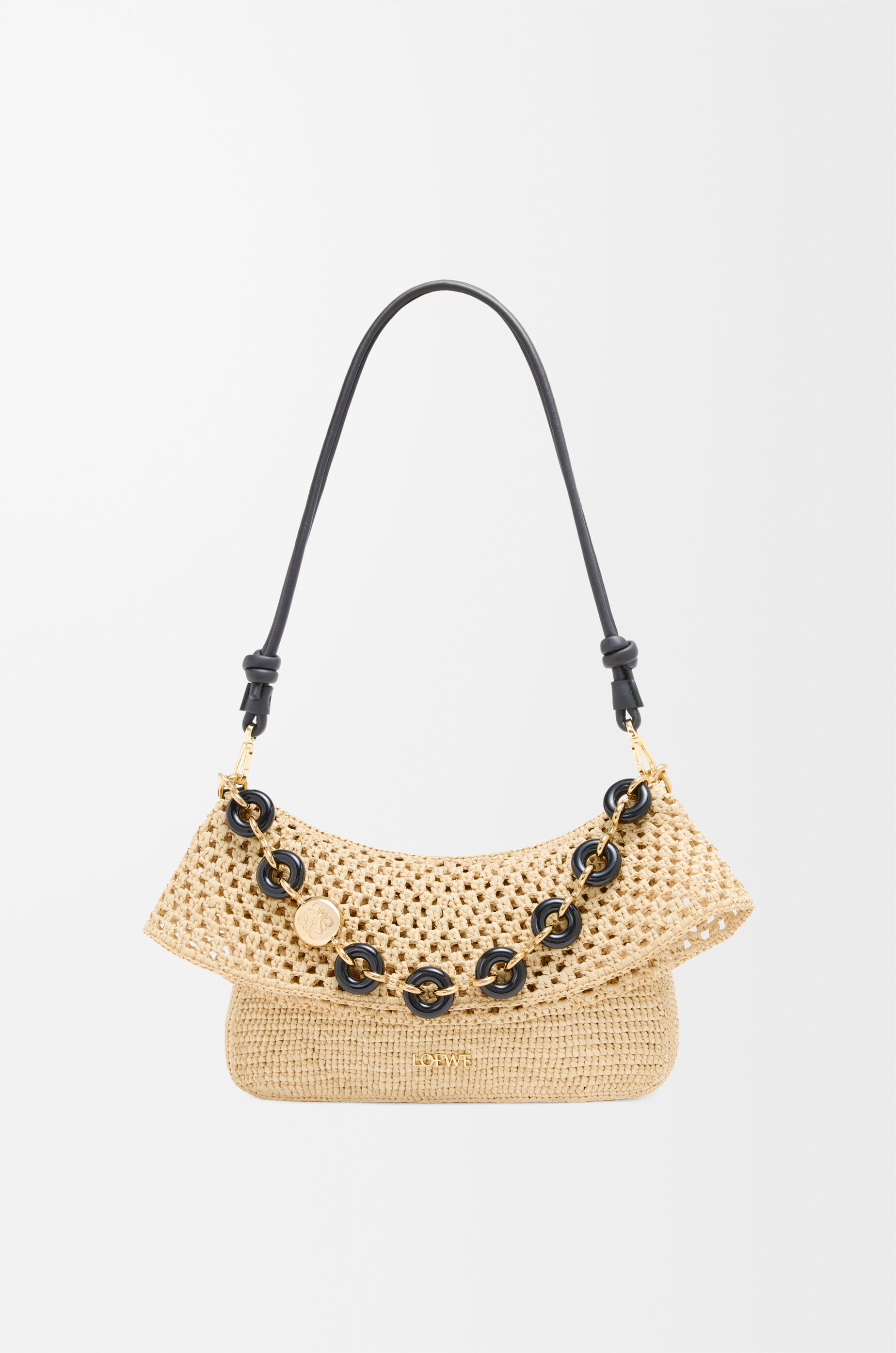 オラ バッグ ミディアム（ラフィア&カーフ） ベージュ - LOEWE