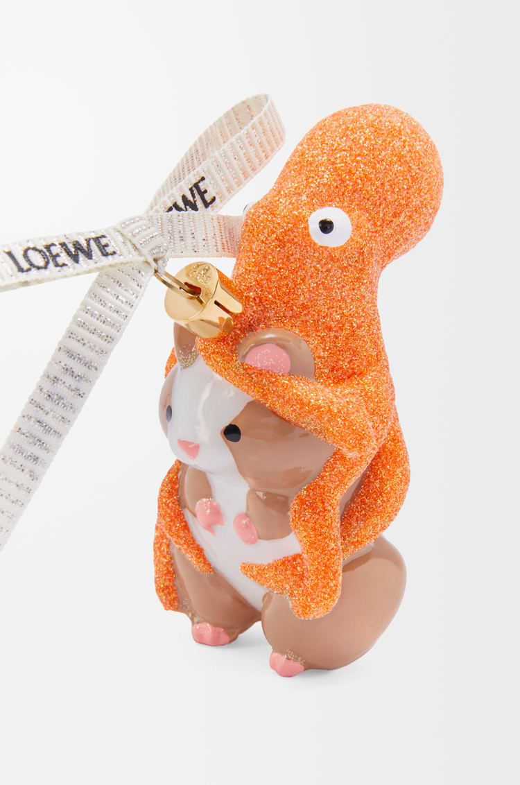LOEWE Hamster with Octopus bauble in blown glass Maple Orange