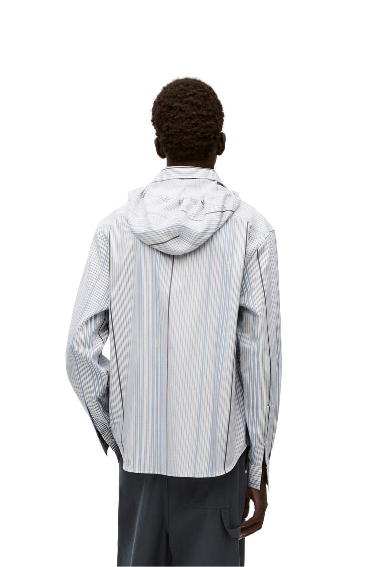 LOEWE Sudadera en lana y algodón con jacquard de LOEWE y capucha Blanco/Azul Claro